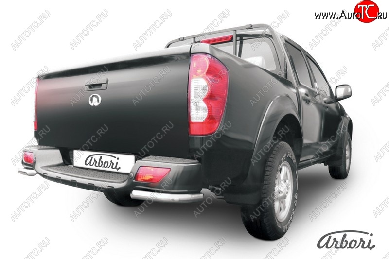 5 129 р. Защита заднего бампера Arbori (уголки, нержавейка, 1 труба d42 mm). Great Wall Wingle 5 (2011-2017)  с доставкой в г. Майкоп