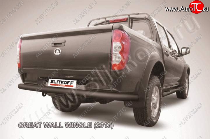 9 599 р. Защита заднего бампера из трубы d76 Slitkoff Great Wall Wingle 5 (2011-2017) (Цвет: серебристый)  с доставкой в г. Майкоп