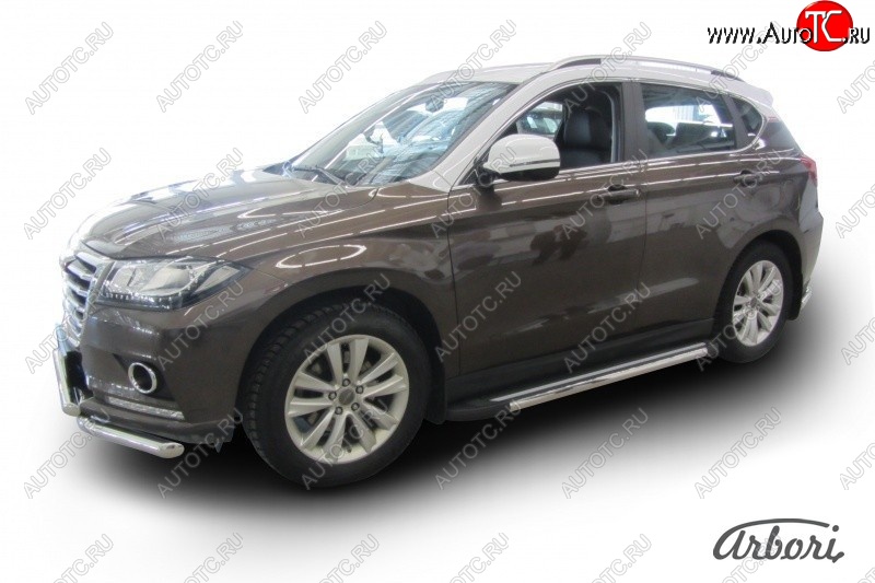 12 509 р. Порожки для ног Arbori Luxe Black Haval H2 (2014-2021)  с доставкой в г. Майкоп
