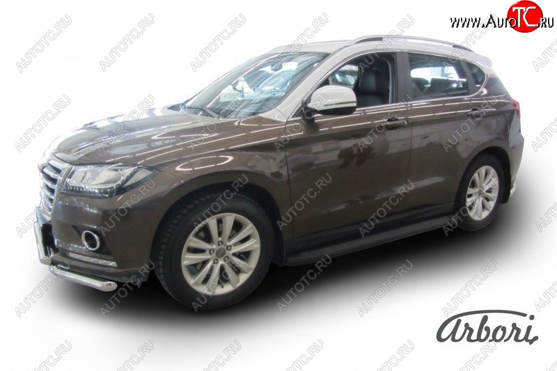 11 609 р. Порожки для ног Arbori Optima Black Haval H2 (2014-2021)  с доставкой в г. Майкоп