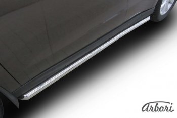 12 869 р. Защита штатных порогов Arbori (нержавейка, d57 mm). Haval H2 (2014-2021)  с доставкой в г. Майкоп. Увеличить фотографию 2