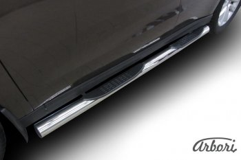 7 703 р. Защита штатных порогов Arbori (с проступью, черная, d76 mm). Haval H2 (2014-2021)  с доставкой в г. Майкоп. Увеличить фотографию 2