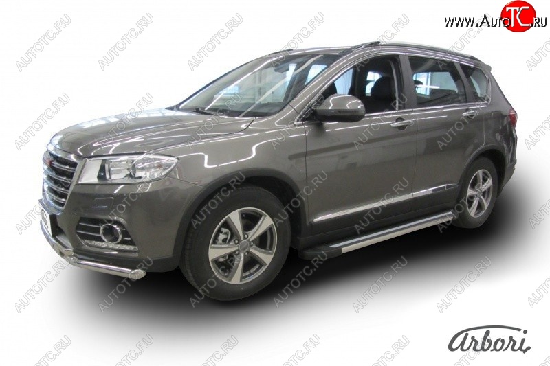 12 509 р. Порожки для ног Arbori Luxe Black Haval H6 (2013-2020)  с доставкой в г. Майкоп