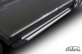 11 789 р. Порожки для ног Arbori Luxe Silver Haval H6 (2013-2020)  с доставкой в г. Майкоп. Увеличить фотографию 2