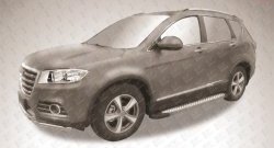 17 399 р. Алюминиевые пороги Slitkoff Standart Silver  Haval H6 (2013-2020)  с доставкой в г. Майкоп. Увеличить фотографию 2