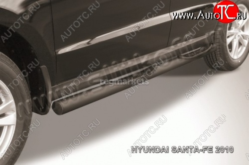 12 399 р. Защита порогов Slitkoff (труба d76 с проступями)  Great Wall Hover (2010-2014)  1-ый рестайлинг (Цвет: серебристый)  с доставкой в г. Майкоп