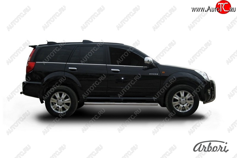 11 609 р. Защита заднего бампера Arbori (нержавейка, 1 труба d57 mm). Great Wall Hover  1-ый рестайлинг (2010-2014)  с доставкой в г. Майкоп