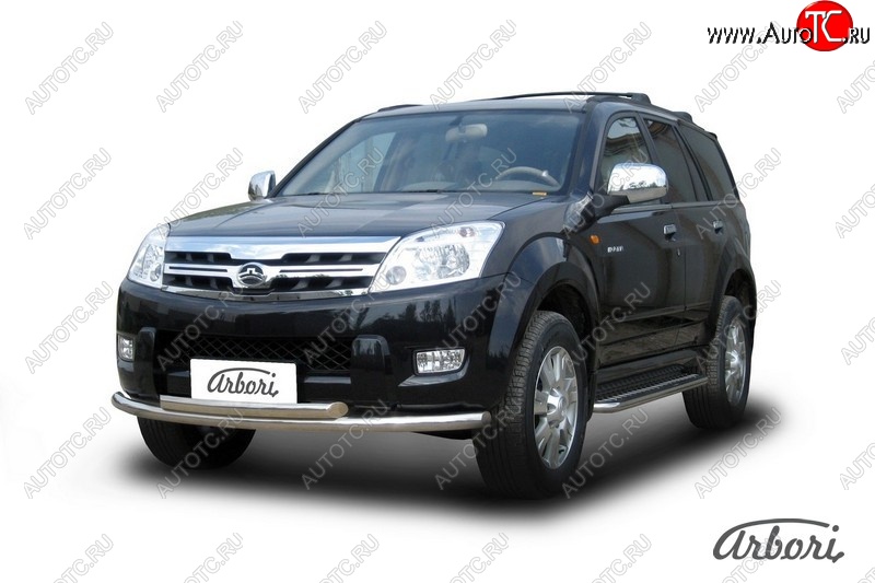 11 609 р. Защита переднего бампера Arbori (нержавейка, 2 трубы d57 и 57 mm) Great Wall Hover  1-ый рестайлинг (2010-2014)  с доставкой в г. Майкоп