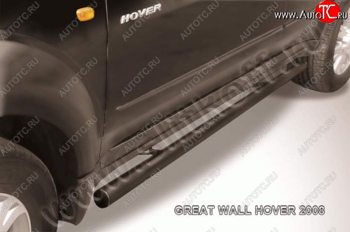 9 899 р. Защита порогов Slitkoff (труба d57)  Great Wall Hover (2010-2014)  1-ый рестайлинг (Цвет: серебристый)  с доставкой в г. Майкоп