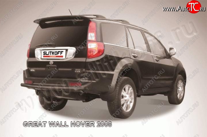 6 299 р. Защита заднего бампера Slitkoff (труба d57) Great Wall Hover  1-ый рестайлинг (2010-2014) (Цвет: серебристый)  с доставкой в г. Майкоп
