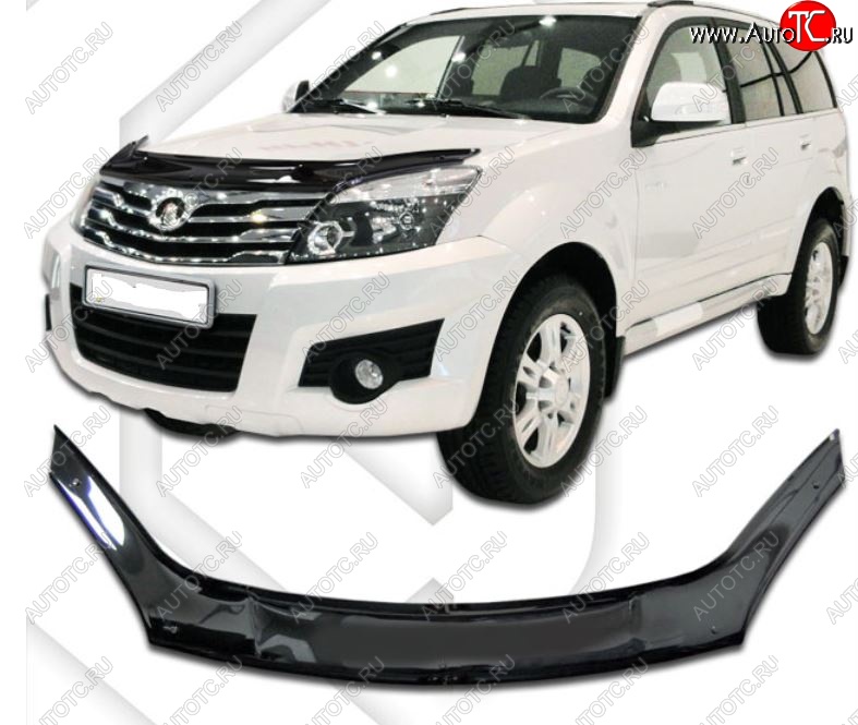2 079 р. Дефлектор капота CA-Plastic  Great Wall Hover H3 (2010-2014)  дорестайлинг (серия Classic черный, Без надписи)  с доставкой в г. Майкоп