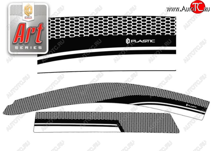 2 299 р. Дефлектор капота CA-Plastiс  Great Wall Hover H5 (2010-2017) (Серия Art белая, Без хром.молдинга, Крепление только на скотч)  с доставкой в г. Майкоп