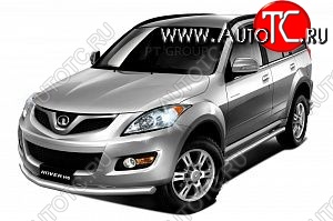 15 699 р. Защита порогов вогнутая из трубы Ø63 Petroil Tuning Great Wall Hover H5 (2010-2017) (Нержавейка)  с доставкой в г. Майкоп