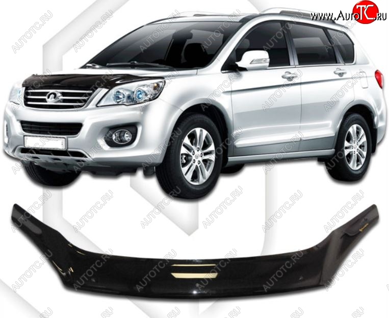 2 399 р. Дефлектор капота CA-Plastic exclusive  Great Wall Hover H6 (2012-2016) (Classic черный, Без надписи)  с доставкой в г. Майкоп
