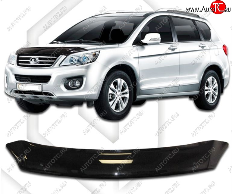 1 999 р. Дефлектор капота CA-Plastic  Great Wall Hover H6 (2012-2016) (Classic черный, Без надписи)  с доставкой в г. Майкоп