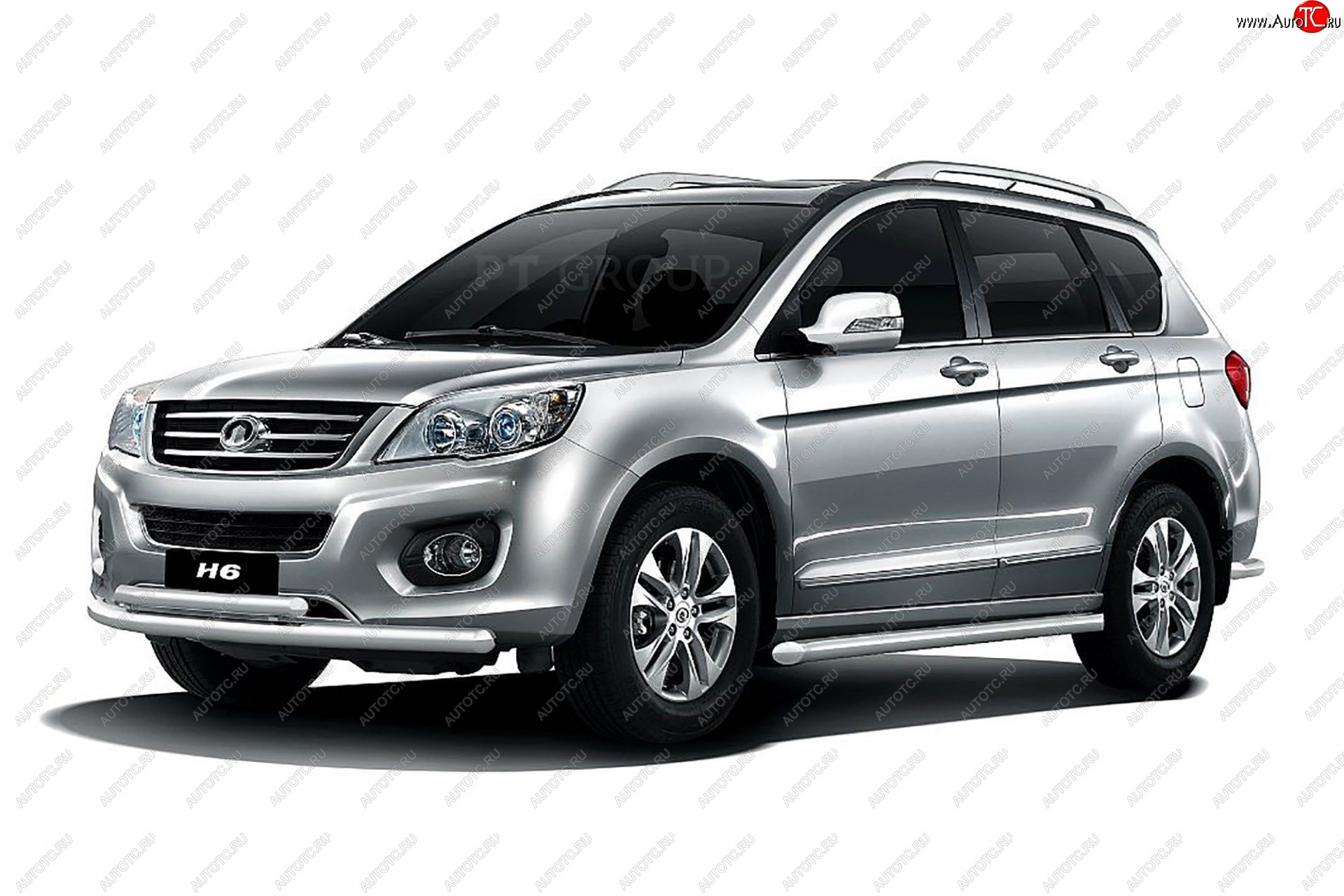 8 899 р. Защита переднего бампера двойная из труб d63/51 мм Petroil Tuning Great Wall Hover H6 (2012-2016) (Нержавейка)  с доставкой в г. Майкоп
