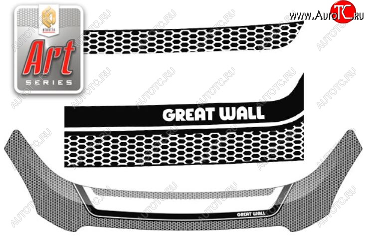 2 399 р. Дефлектор капота CA-Plastiс  Great Wall Hover M2 (2010-2014) (Серия Art черная)  с доставкой в г. Майкоп