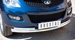 17 199 р. Защита переднего бампера (2 трубыØ76 и 42 мм, нержавейка) SLITKOFF  Great Wall Hover H5 (2010-2017)  с доставкой в г. Майкоп. Увеличить фотографию 2