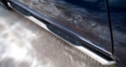 83 999 р. Защита порогов с пластиковыми вставками для ног из круглой трубы диаметром 76 мм Russtal Great Wall Hover H5 (2010-2017) (Защита порогов с со скосами на торцах (вариант 1))  с доставкой в г. Майкоп. Увеличить фотографию 2