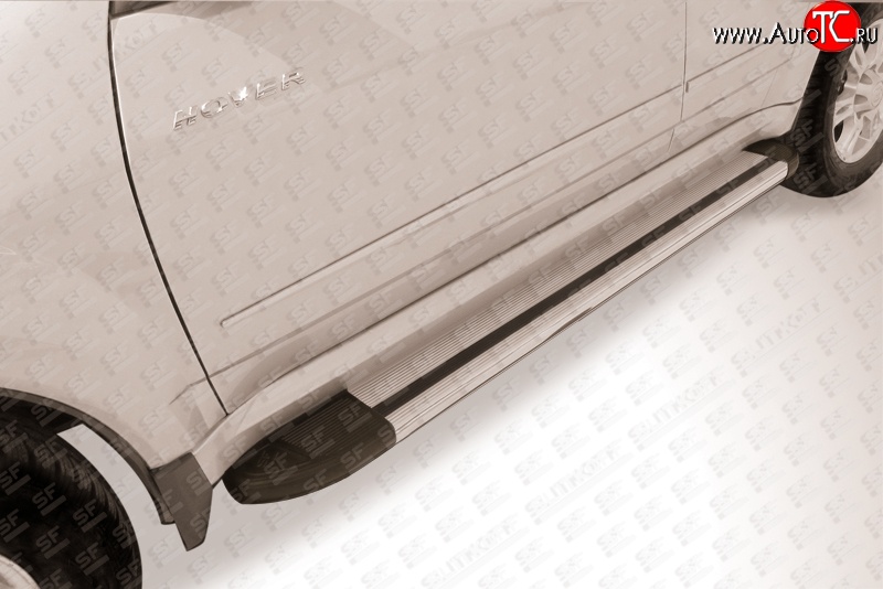 10 699 р. Алюминиевые пороги Slitkoff Luxe Silver  Great Wall Hover H5 (2010-2017)  с доставкой в г. Майкоп