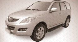 13 349 р. Алюминиевые пороги Slitkoff Optima Black  Great Wall Hover H5 (2010-2017)  с доставкой в г. Майкоп. Увеличить фотографию 2