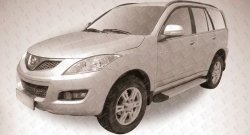 13 349 р. Алюминиевые пороги Slitkoff Optima Silver  Great Wall Hover H5 (2010-2017)  с доставкой в г. Майкоп. Увеличить фотографию 2