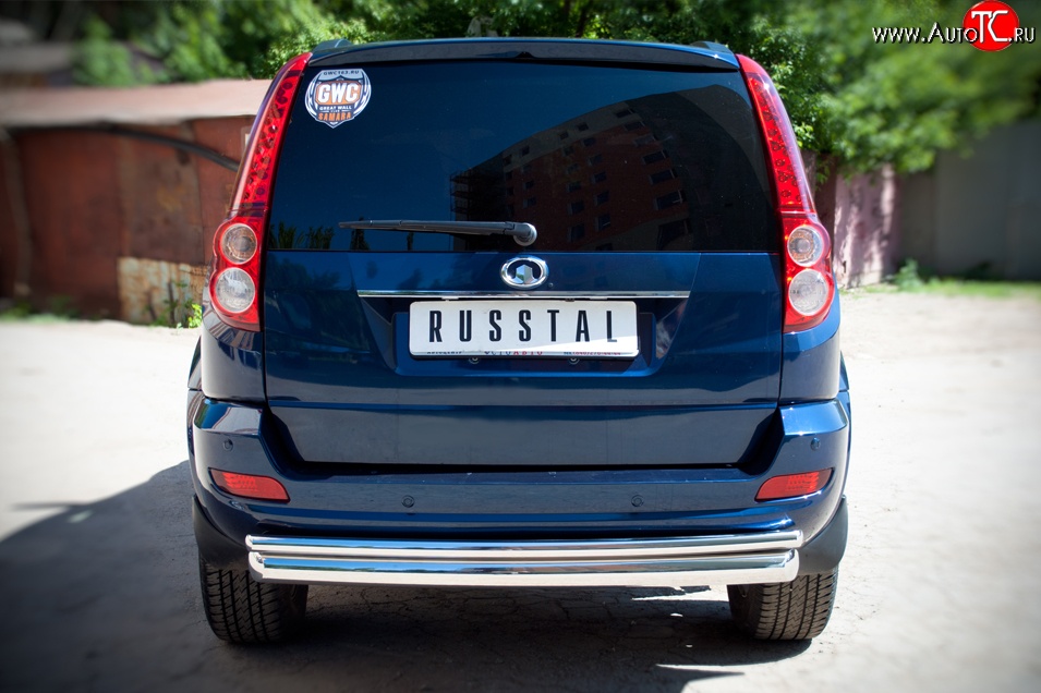 17 549 р. Защита заднего бампера (Ø76 и 42 мм, нержавейка) SLITKOFF  Great Wall Hover H5 (2010-2017)  с доставкой в г. Майкоп