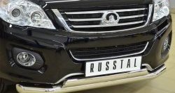 15 549 р. Защита переднего бампера (2 трубыØ76 и 75х42 мм, нержавейка) Russtal Great Wall Hover H6 (2012-2016)  с доставкой в г. Майкоп. Увеличить фотографию 2
