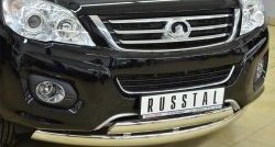 16 849 р. Защита переднего бампера (2 трубыØ75х42 мм, нержавейка) Russtal Great Wall Hover H6 (2012-2016)  с доставкой в г. Майкоп. Увеличить фотографию 2