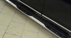 83 999 р. Защита порогов с пластиковыми вставками для ног из круглой трубы диаметром 76 мм Russtal Great Wall Hover H6 (2012-2016) (Защита порогов с со скосами на торцах (вариант 1))  с доставкой в г. Майкоп. Увеличить фотографию 2