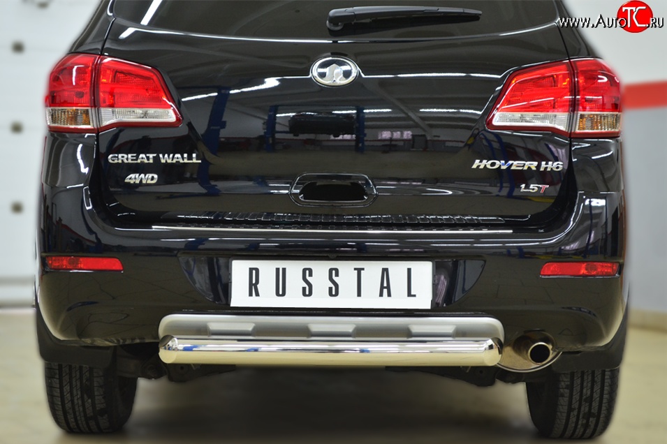 14 549 р. Одинарная защита заднего бампера из трубы диаметром 76 мм SLITKOFF Great Wall Hover H6 (2012-2016)  с доставкой в г. Майкоп