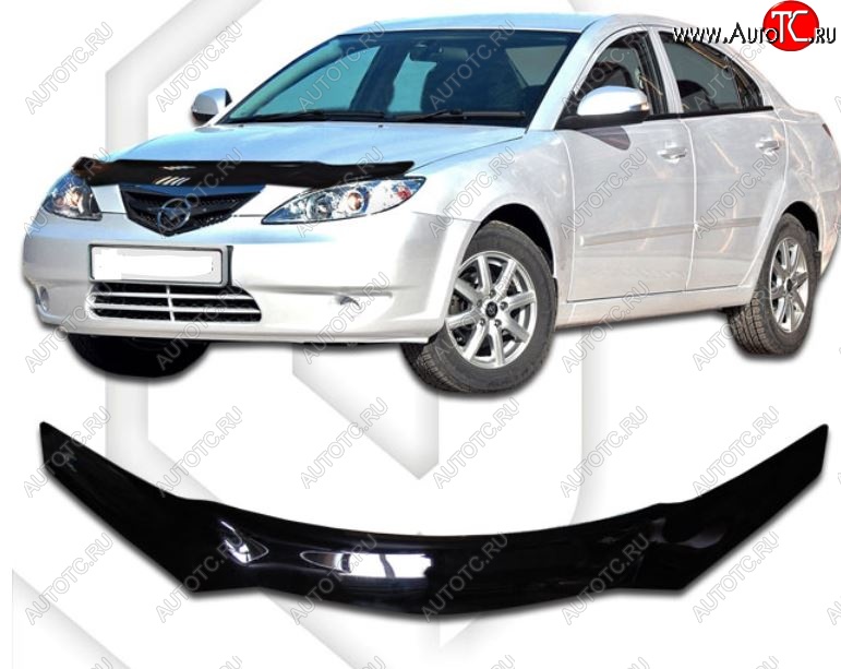 1 999 р. Дефлектор капота CA-Plastic  Haima 3  HMC7185A (2010-2013) седан (Classic черный, Без надписи)  с доставкой в г. Майкоп