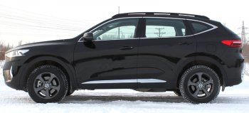 10 599 р. Рейлинги крыши АПС  Haval F7 (2018-2024)  дорестайлинг, рестайлинг (Черно-серебристые, без поперечин)  с доставкой в г. Майкоп. Увеличить фотографию 2