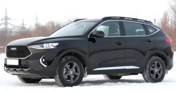 10 599 р. Рейлинги крыши АПС  Haval F7 (2018-2024)  дорестайлинг, рестайлинг (Черно-серебристые, без поперечин)  с доставкой в г. Майкоп. Увеличить фотографию 3