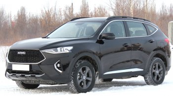 10 599 р. Рейлинги крыши АПС  Haval F7 (2018-2024)  дорестайлинг, рестайлинг (Черно-серебристые, без поперечин)  с доставкой в г. Майкоп. Увеличить фотографию 4