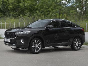 13 999 р. Защита переднего бампера (Ø42 мм, нержавейка, 4WD) SLITKOFF Haval F7x дорестайлинг (2019-2022) (полированная нержавейка)  с доставкой в г. Майкоп. Увеличить фотографию 3
