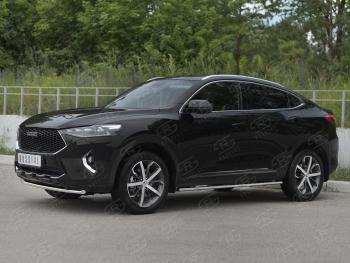 11 199 р. Защита переднего бампера (Ø42 мм, нержавейка, 4WD) SLITKOFF Haval F7x дорестайлинг (2019-2022)  с доставкой в г. Майкоп. Увеличить фотографию 3