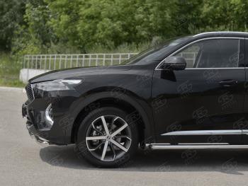 14 999 р. Защита переднего бампера (Ø63 мм секции, нержавейка, 1.5 4WD) SLITKOFF  Haval F7x (2019-2022) дорестайлинг  с доставкой в г. Майкоп. Увеличить фотографию 4