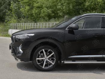 13 399 р. Защита переднего бампера (Ø63 мм секции, нержавейка, 1,5 4WD) SLITKOFF Haval F7x дорестайлинг (2019-2022)  с доставкой в г. Майкоп. Увеличить фотографию 4