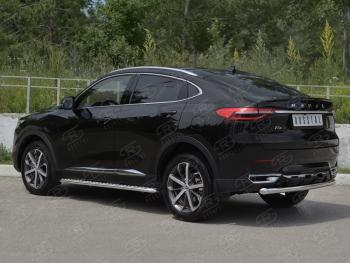12 949 р. Защита заднего бампера (Ø63 мм, нержавейка) SLITKOFF Haval F7x дорестайлинг (2019-2022)  с доставкой в г. Майкоп. Увеличить фотографию 3