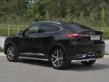 12 849 р. Защита заднего бампера (Ø63 мм, нержавейка) SLITKOFF Haval F7x дорестайлинг (2019-2022)  с доставкой в г. Майкоп. Увеличить фотографию 3