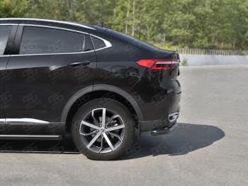 9 399 р. Защита заднего бампера (1.5 4WD Ø57 мм) SLITKOFF Haval F7x дорестайлинг (2019-2022) (нержавейка с полимерным покрытием, черный)  с доставкой в г. Майкоп. Увеличить фотографию 4