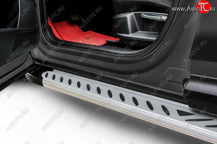 17 399 р. Пороги алюминиевые Slitkoff Elite  Haval F7x (2019-2022) дорестайлинг (Silver)  с доставкой в г. Майкоп
