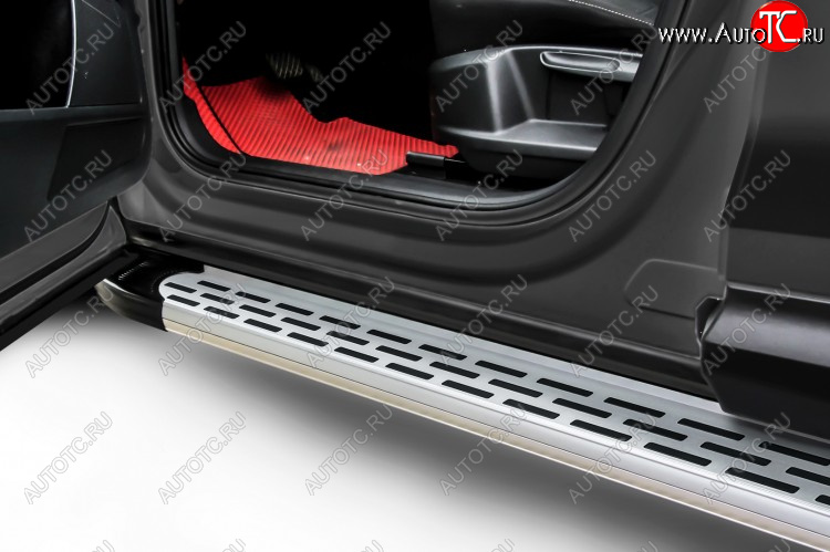 17 399 р. Пороги алюминиевые Slitkoff Premium  Haval F7x (2019-2022) дорестайлинг (Silver)  с доставкой в г. Майкоп