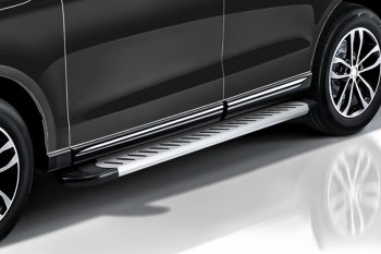 17 399 р. Пороги алюминиевые Slitkoff Prestige  Haval F7x (2019-2022) дорестайлинг (Silver)  с доставкой в г. Майкоп. Увеличить фотографию 2
