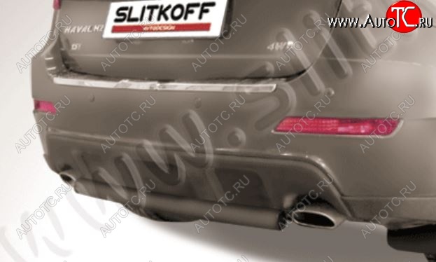 5 999 р. Защита заднего бампера Slitkoff (d57, короткая) Haval H2 (2014-2021) (Сталь с полимерным покрытием. Цвет: чёрный)  с доставкой в г. Майкоп