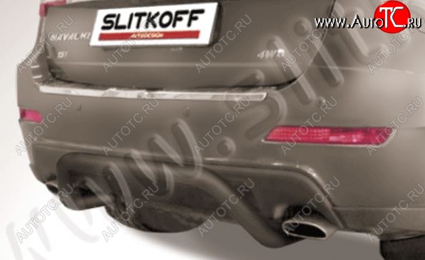 7 599 р. Защита заднего бампера Slitkoff (d57, скоба) Haval H2 (2014-2021) (Сталь с полимерным покрытием. Цвет: чёрный)  с доставкой в г. Майкоп