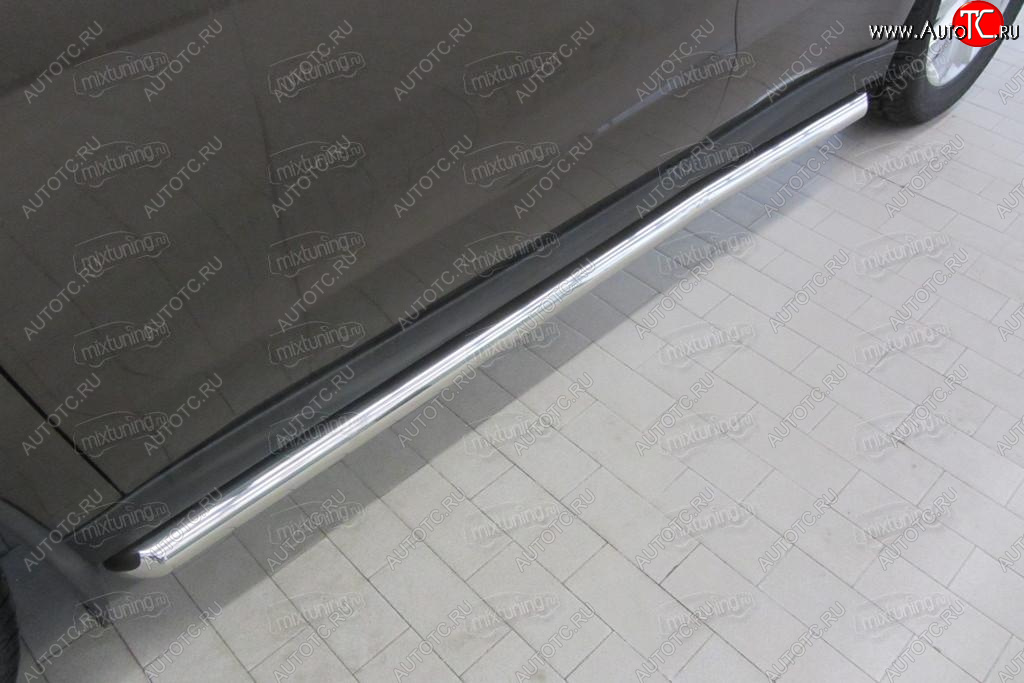 10 949 р. Защита порогов Slitkoff (Ø 57, труба с гибами)  Haval H2 (2014-2021) (Сталь с полимерным покрытием. Цвет: серебристый)  с доставкой в г. Майкоп
