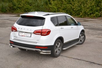 15 799 р. Порожки для ног из трубы Ø51 с алюминиевой площадкой Petroil Tuning Haval H6 (2013-2020) (Нержавеющая полированная сталь)  с доставкой в г. Майкоп. Увеличить фотографию 3