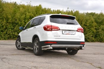 25 999 р. Защита порогов из трубы Ø63 Petroil Tuning Haval H6 дорестайлинг (2016-2019) (Нержавеющая полированная сталь)  с доставкой в г. Майкоп. Увеличить фотографию 2